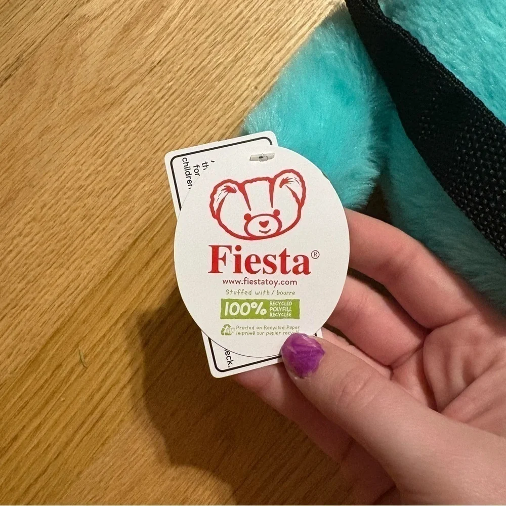Fiesta Monster Backpack Plush Fuzzy Blue Kids Book Bag NEW Zip